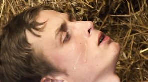 Bareback action in the hayloft between two young lovers