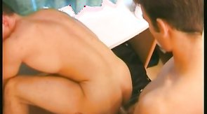 Muscled boyfriend is getting fucked from behind by his sexy mate