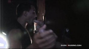 Brutal male gives a nice head through the hole in the wall