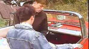 Outdoor blowjob with amazingly hot street racers