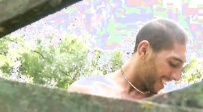 His tight asshole getting drilled from behind on the grass