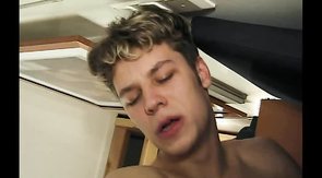 Cute dude with short hair drilling his friend's asshole