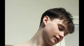 Very young boys kisses and fucks each other in the bedroom