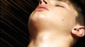 Sweet mates are having very alluring sex in the sauna in front cam