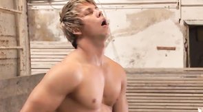 Juicy hunks are relaxing after hard day at factory