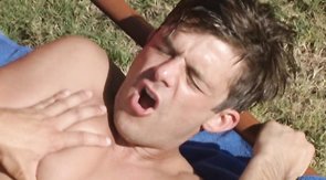 Good anal sex between two queers on the green grass