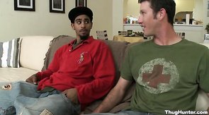 Hot interracial blowjob in the video by Thug Hunter