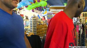 Smiling black boy will suck tasty white pole