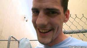 Dark-skinned man getting payed for outdoor sex!