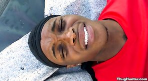 Good-looking white man is drilling this juicy black booty!