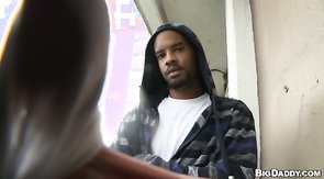 Cocksucker giving head for a white man in the video by Thug Hunter
