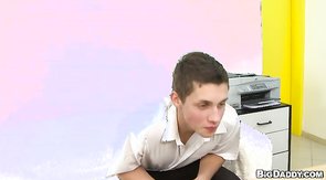 Horny male being interviewed hot at the Bareback Casting studio