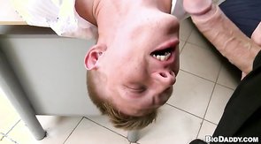 Cock-addicted boy giving a head in the Bareback Casting studio