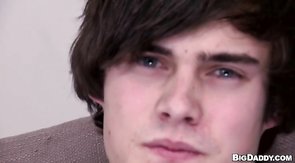 Innocent boy is sucking interviewer's dick on camera