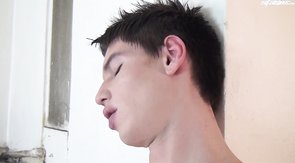 Skinny guy is sucking his mate's hard boner!