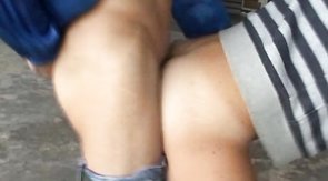 Skinny queers shoves his massive boner for a full length