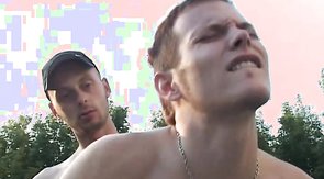 Two boyfriends are having a gorgeous outdoor anal sex