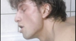 Spicy bareback sex in the bathroom with two sweet queers