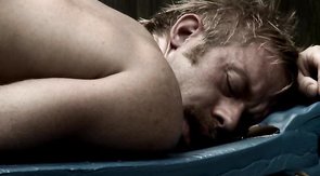 Tanned daddy gets penetrated in the doggy style pose