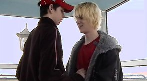 Bleached youngster is giving a nice deep blowjob