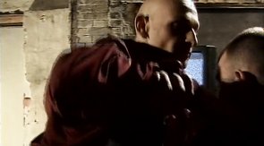 Hardcore action in the dungeon with a bald queer