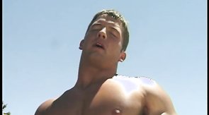 Two fuckers are cumming on the chest of their partner