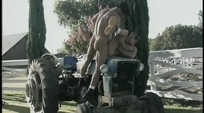 Gorgeous lovers are enjoying outdoor bareback sex