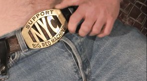 Tattooed fucker is shoving a metal kernel in his dickhead