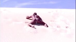 Beach Striptease: Tanned Hunk Bares All