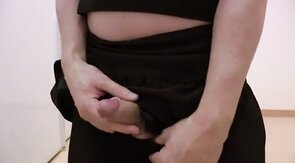 Sissy CD Cums in Black Pantyhose