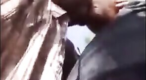Bareback Blowjob Outdoors with a Big Cock