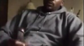 Thick Black Cock Masturbating to a Huge Orgasm