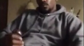 Thick Black Cock Masturbating to a Huge Orgasm
