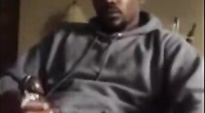 Thick Black Cock Masturbating to a Huge Orgasm