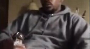 Thick Black Cock Masturbating to a Huge Orgasm