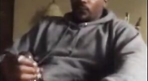 Thick Black Cock Masturbating to a Huge Orgasm