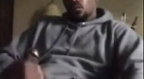Thick Black Cock Masturbating to a Huge Orgasm