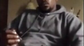 Thick Black Cock Masturbating to a Huge Orgasm