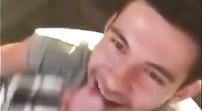 Cute Latin Hunk Sucks Big Cock and Eats Cum
