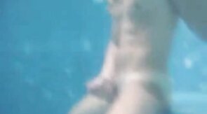 Big-Cock Man Masturbates Outdoors: Underwater Cum Explosion!