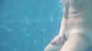 Big-Cock Man Masturbates Outdoors: Underwater Cum Explosion!