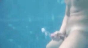 Big-Cock Man Masturbates Outdoors: Underwater Cum Explosion!