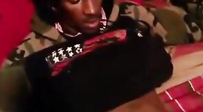Black Stud Strokes His Massive Cock On Webcam