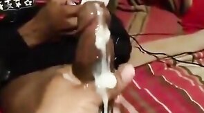 Black Stud Strokes His Massive Cock On Webcam