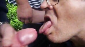 Outdoor Amateur Blowjob for a Cum Slut