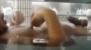 Japanese Sauna Bears Cum Together