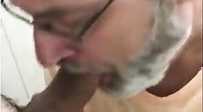 Old Man Receives a Blowjob