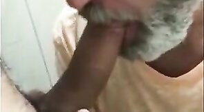 Old Man Receives a Blowjob