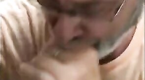 Old Man Receives a Blowjob