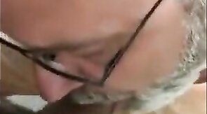 Old Man Receives a Blowjob